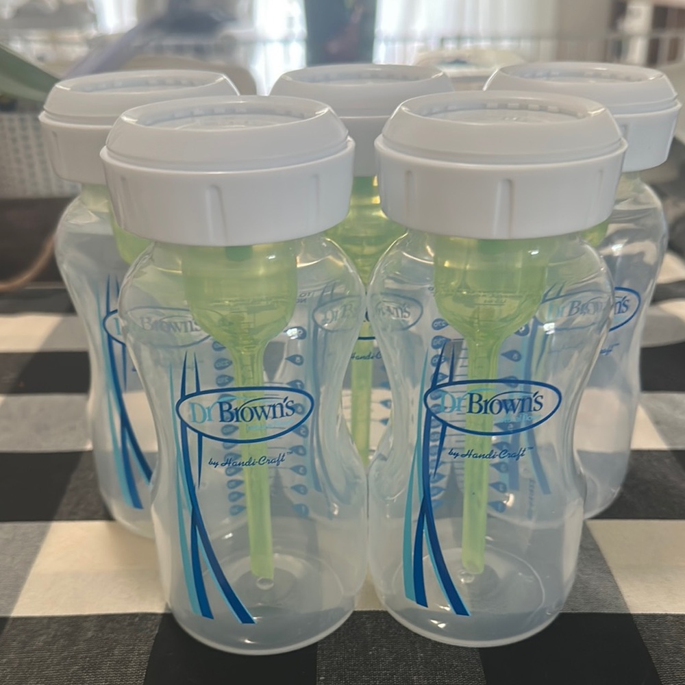 5x 9oz Wide Neck Dr Brown Anti Colic baby bottles